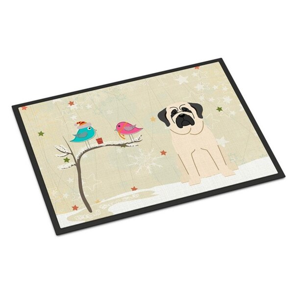 Carolines Treasures Christmas Presents Between Friends Mastiff White Indoor or Outdoor Mat, 24 x 0.25 x 36 in. BB2489JMAT - main